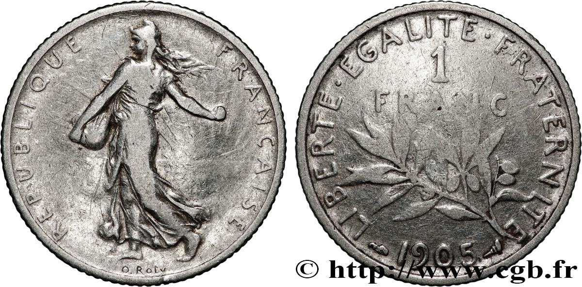 1 franc Semeuse 1905 Paris F.217/10 VF 