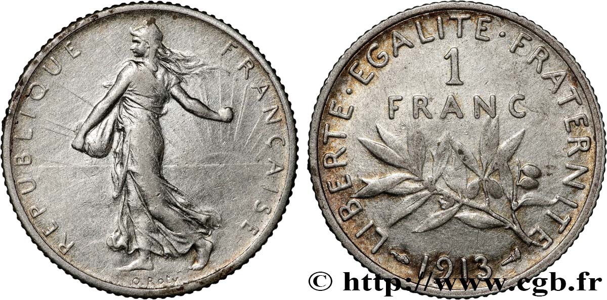 1 franc Semeuse 1913 Paris F.217/18 TTB 