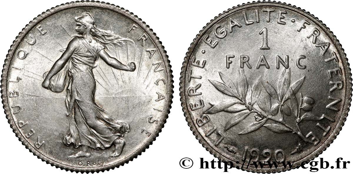 1 franc Semeuse 1920 Paris F.217/26 MS60 