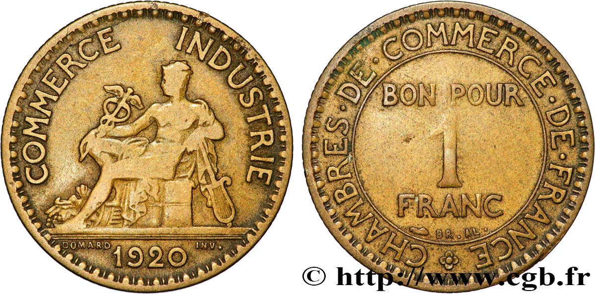 1 franc Chambres de Commerce 1920 Paris F.218/2 RC 