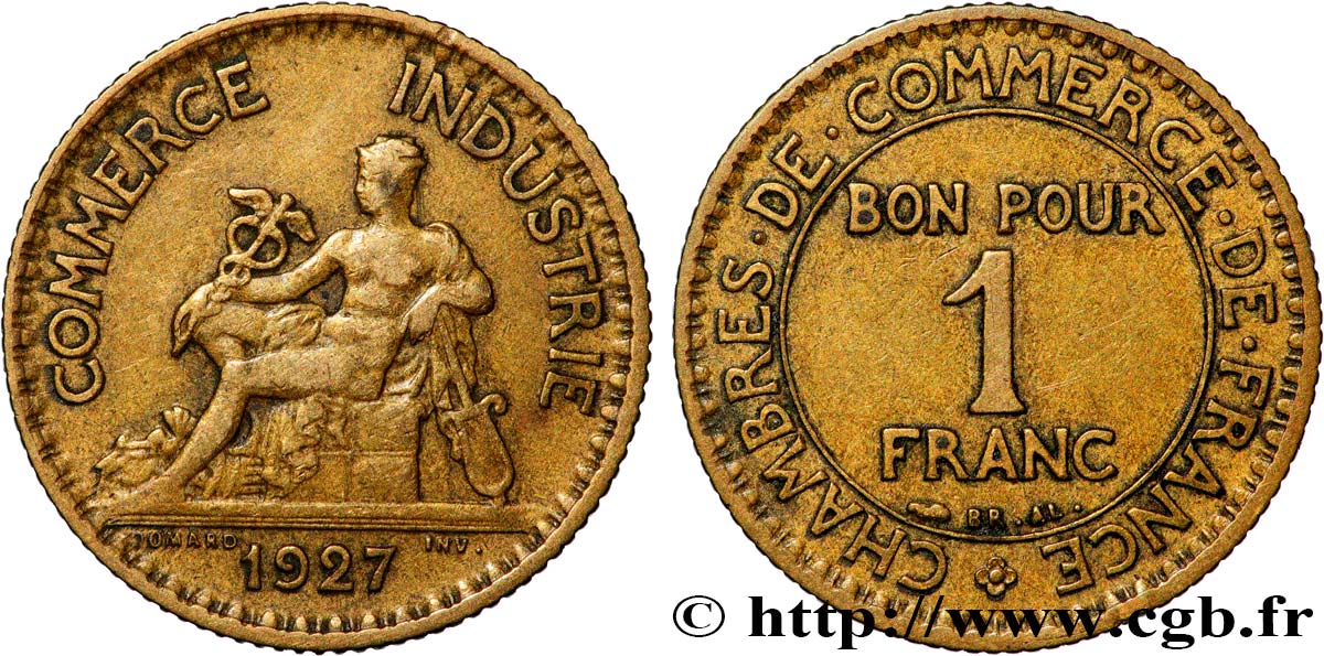 1 franc Chambres de Commerce 1927 Paris F.218/9 TTB 