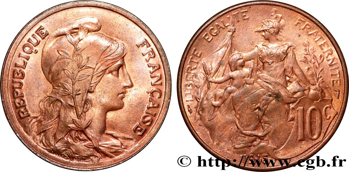10 centimes Daniel-Dupuis 1915  F.136/24 SUP60 