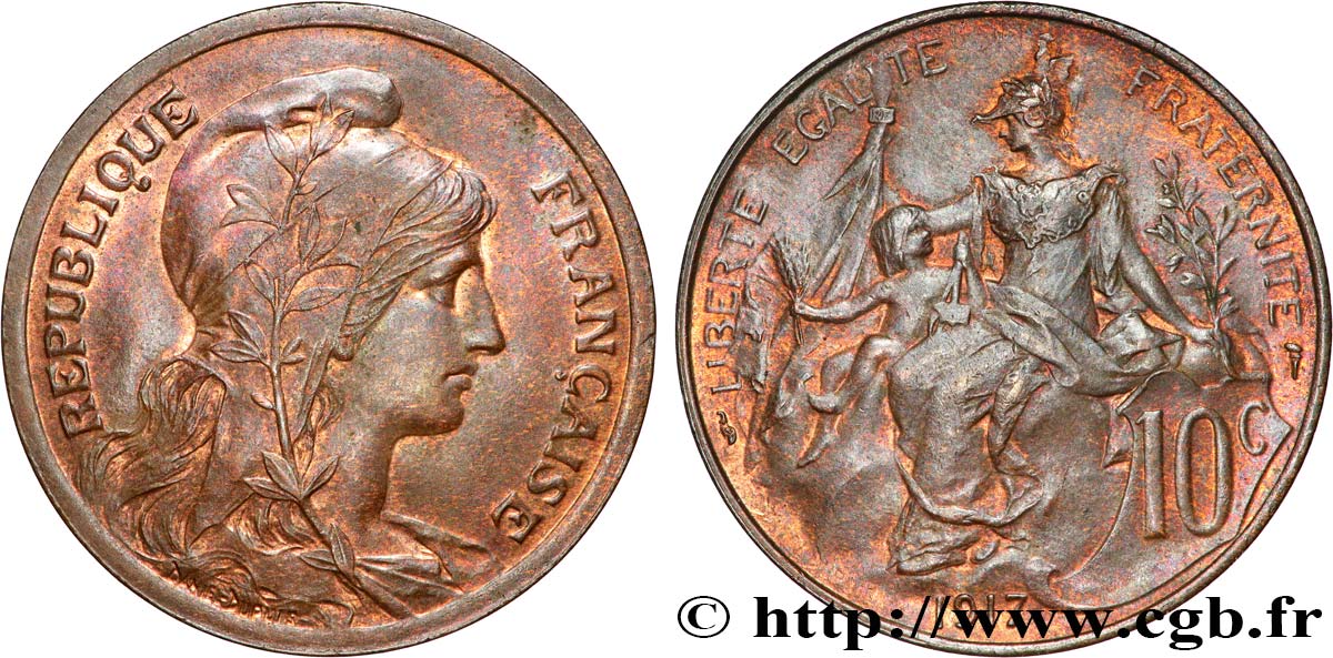10 centimes Daniel-Dupuis 1917  F.136/28 EBC+ 