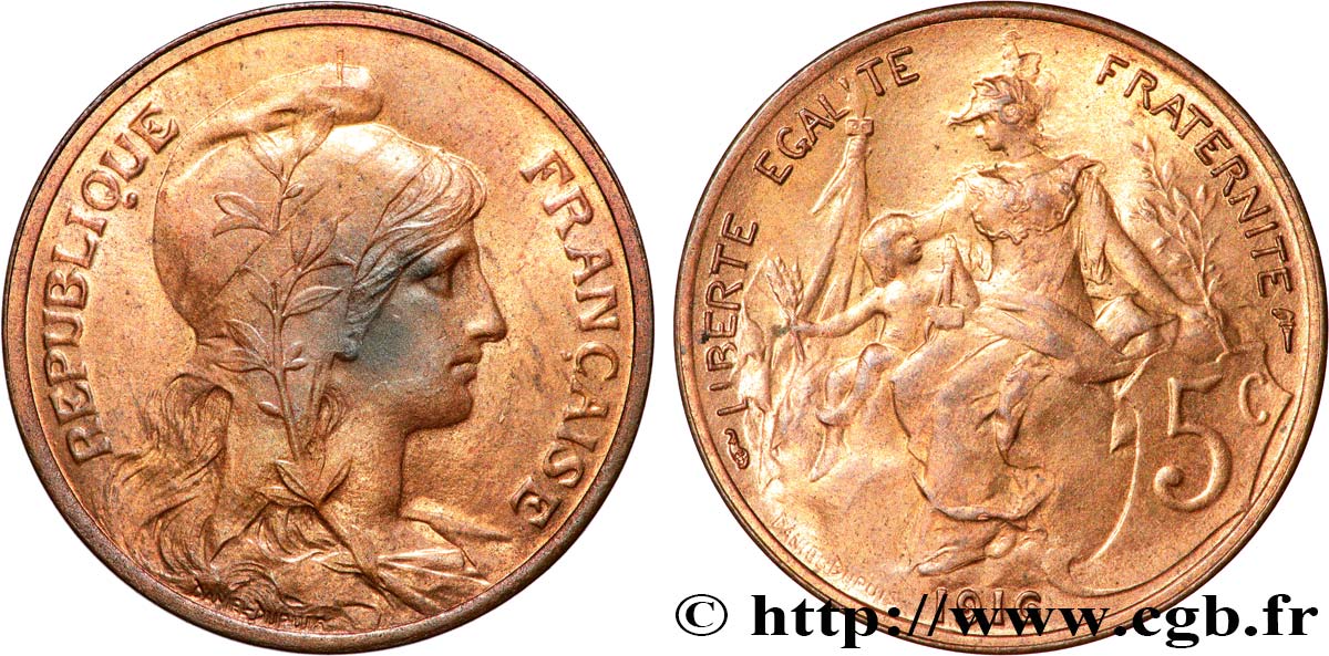5 centimes Daniel-Dupuis 1916  F.119/28 SC63 