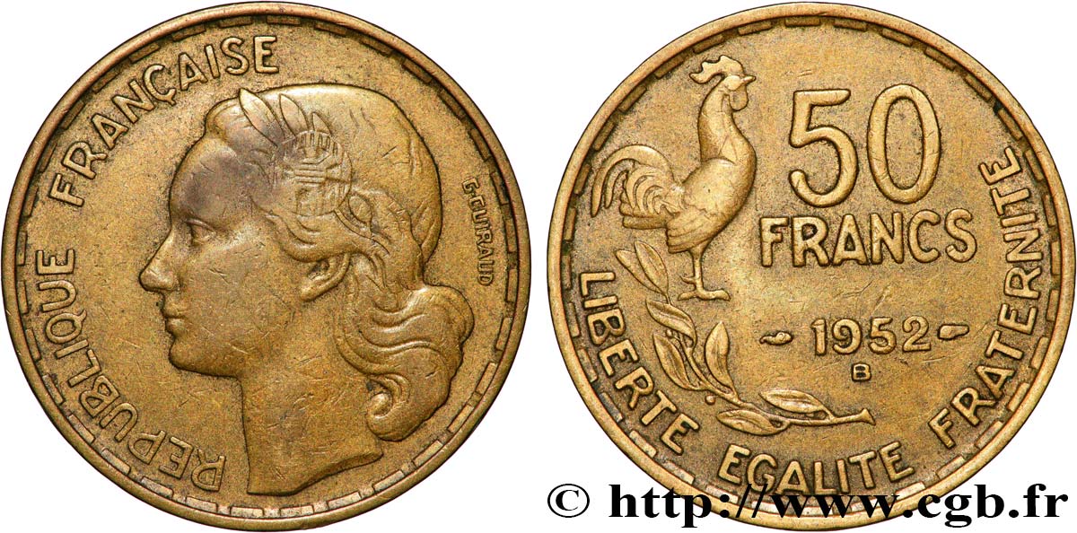 50 francs Guiraud 1952 Beaumont-le-Roger F.425/9 TB+ 