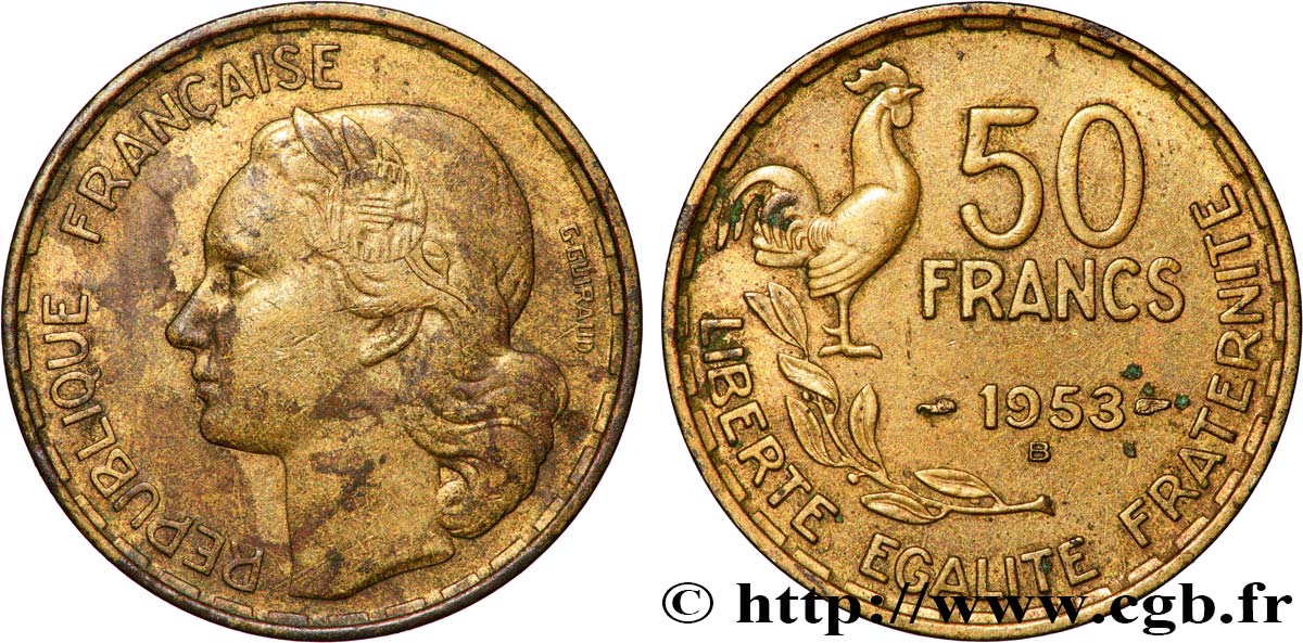 50 francs Guiraud 1953 Beaumont-le-Roger F.425/11 XF 