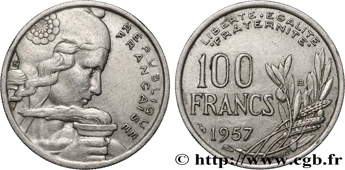 100 francs Cochet 1957 Beaumont-le-Roger F.450/11 TTB+ 