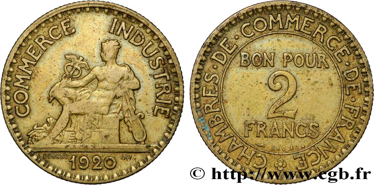 2 francs Chambres de Commerce 1920  F.267/2 RC+ 