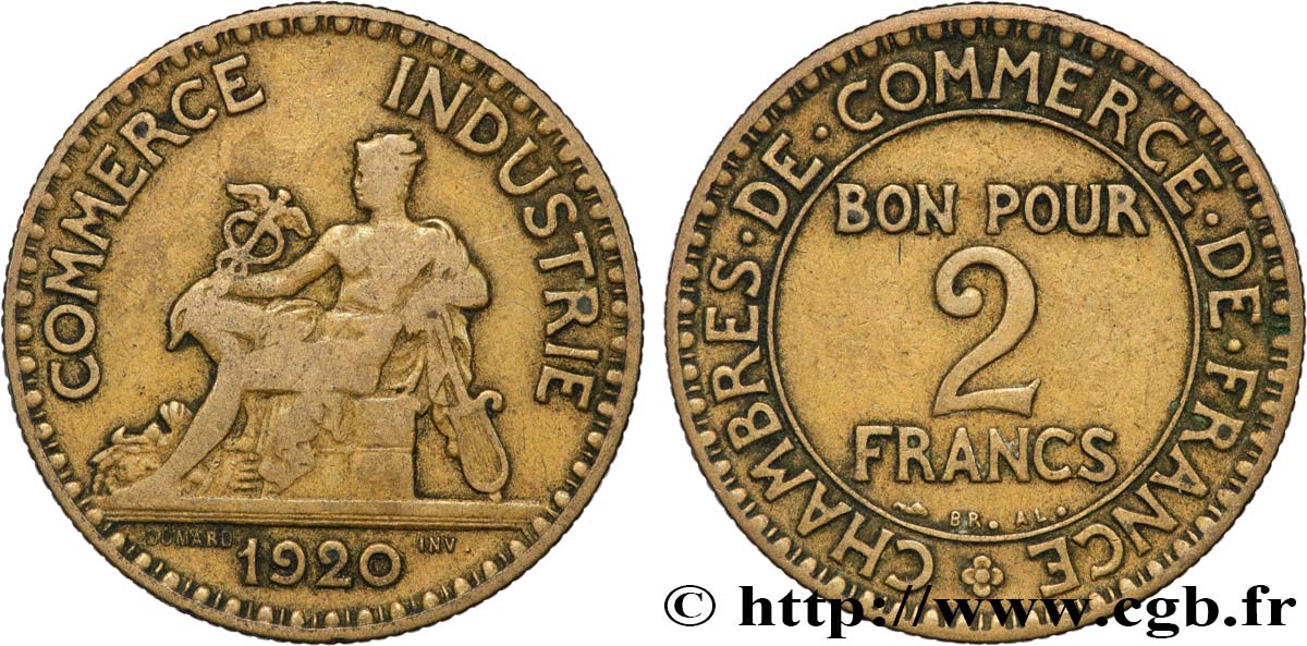 2 francs Chambres de Commerce 1920  F.267/2 VG 