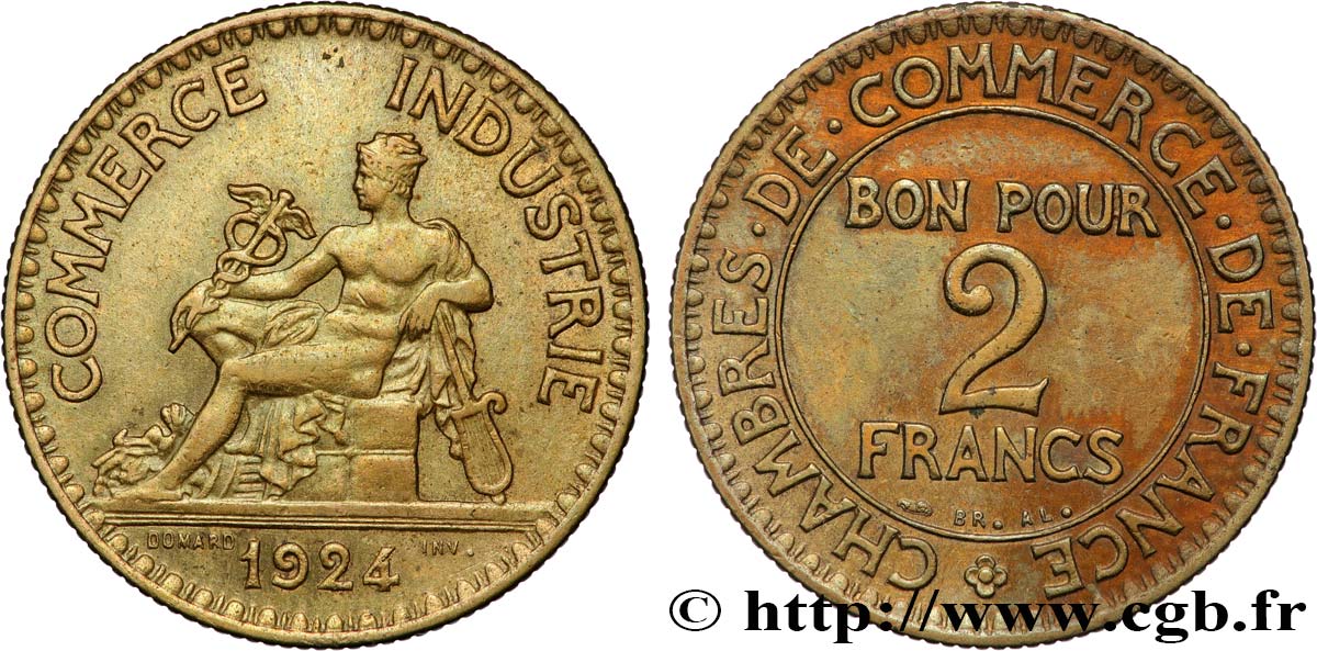 2 francs Chambres de Commerce 1924  F.267/6 TTB 