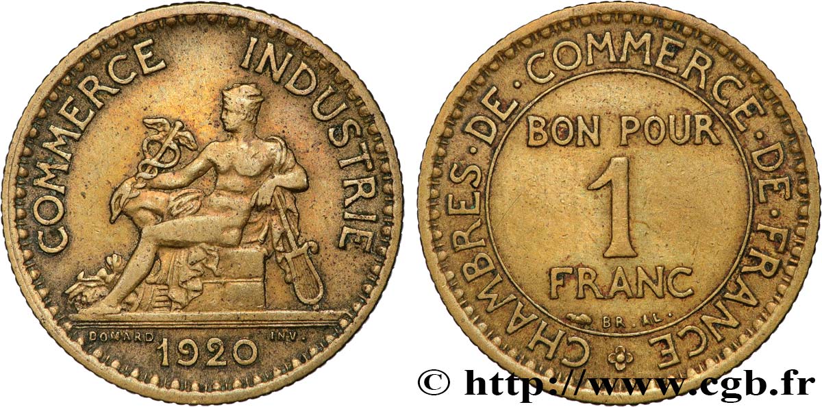 1 franc Chambres de Commerce 1920 Paris F.218/2 TTB 