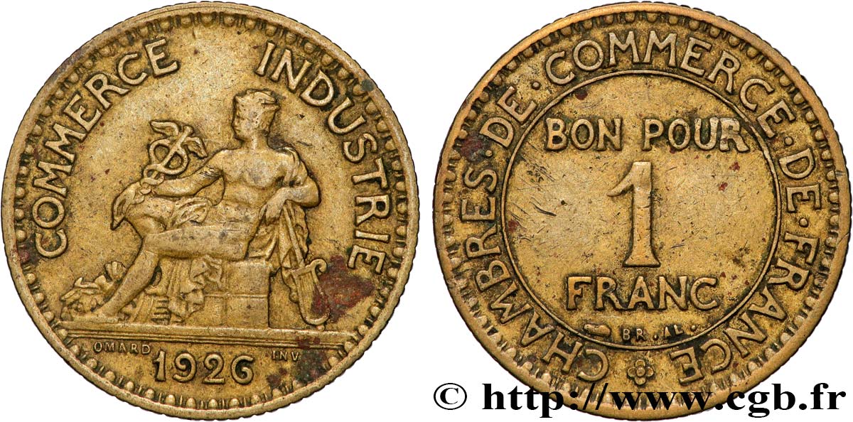 1 franc Chambres de Commerce 1926 Paris F.218/8 TB 