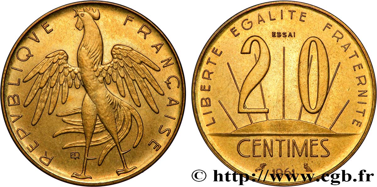 FRANCE - 20 centimes 1961 Essai concours de Coëffin - bronze-aluminium