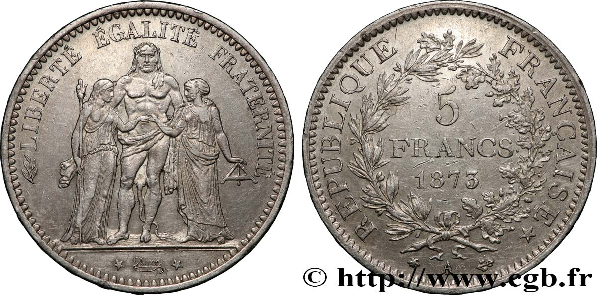 5 francs Hercule 1873 Paris F.334/9 AU 