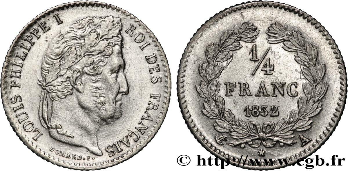 1/4 franc Louis-Philippe 1832 Paris F.166/12 BB 