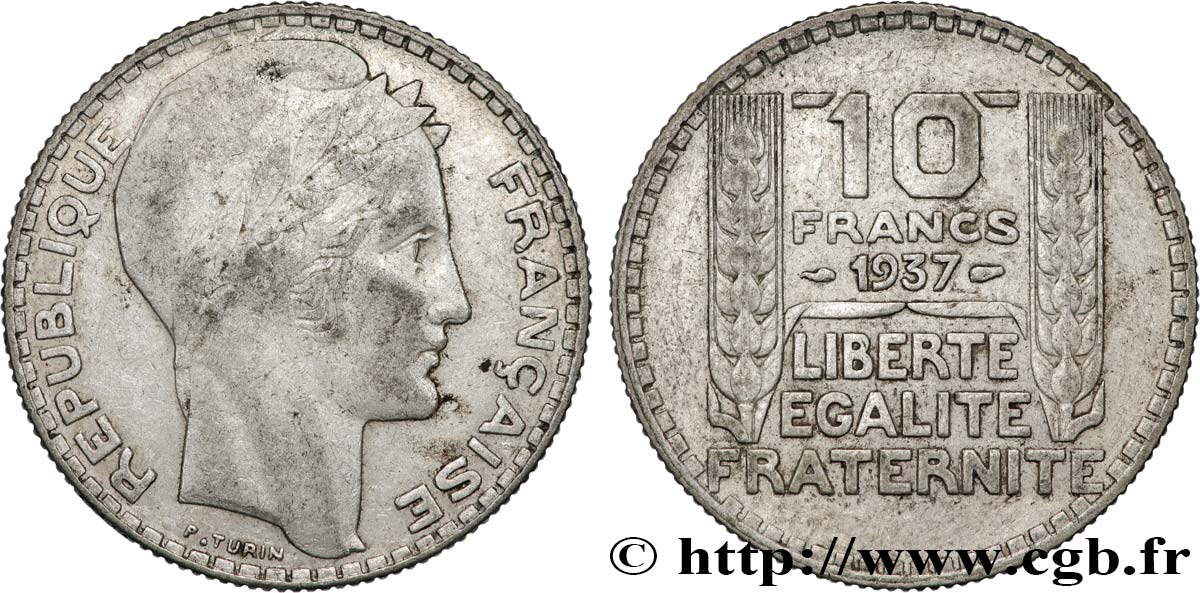 10 francs Turin 1937  F.360/8 TB+ 