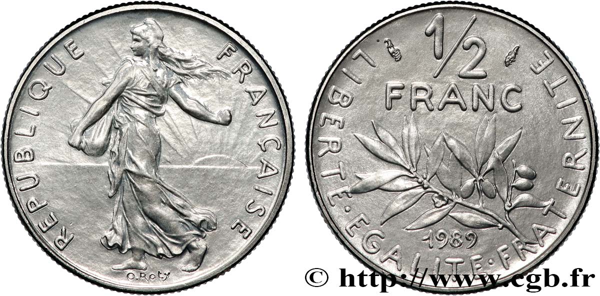 1/2 franc Semeuse 1989 Pessac F.198/28 MS 