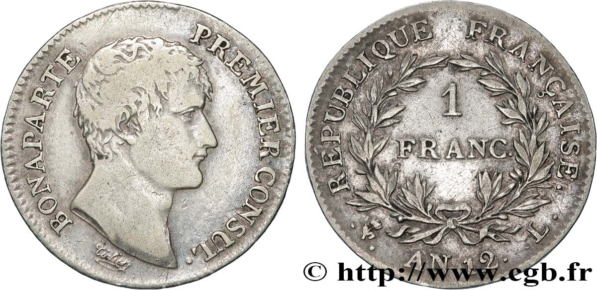 1 franc Bonaparte Premier Consul 1804 Bayonne F.200/15 BC 