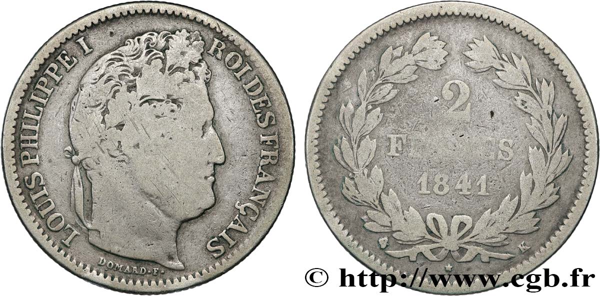 2 francs Louis-Philippe 1841 Bordeaux F.260/85 B10 