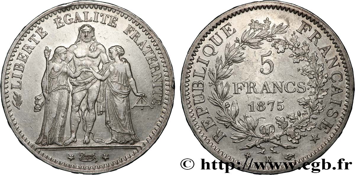 5 francs Hercule 1875 Bordeaux F.334/16 TTB45 