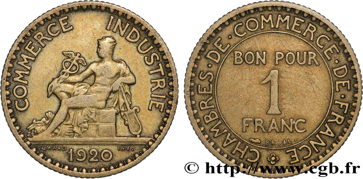 1 franc Chambres de Commerce 1920 Paris F.218/2 VF 