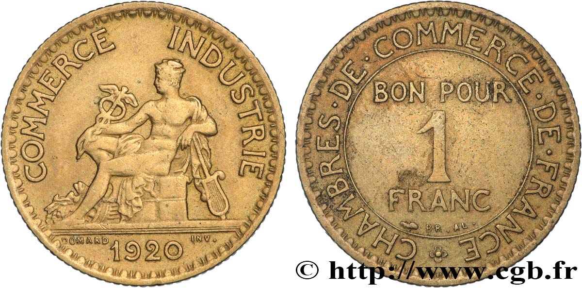 1 franc Chambres de Commerce 1920 Paris F.218/2 VF 