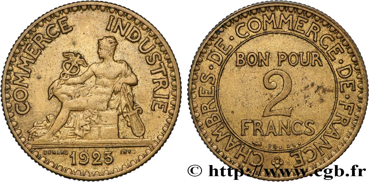 2 francs Chambres de Commerce 1925  F.267/7 fVZ 