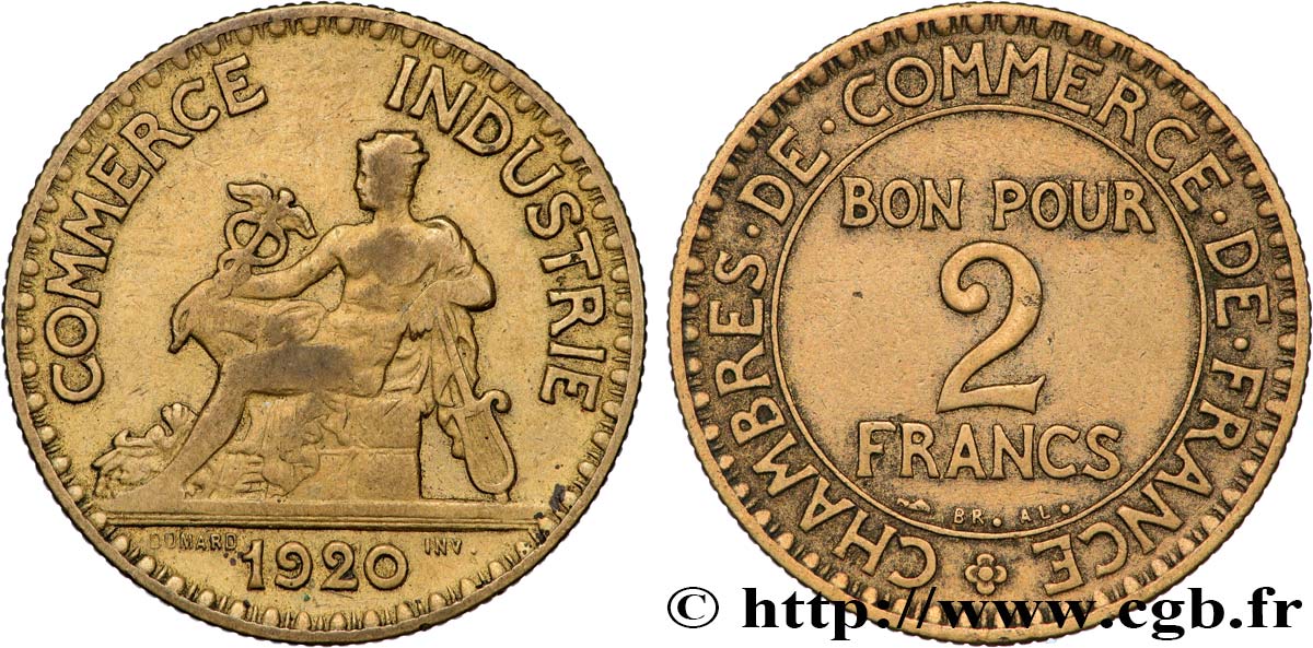 2 francs Chambres de Commerce 1920  F.267/2 RC+ 