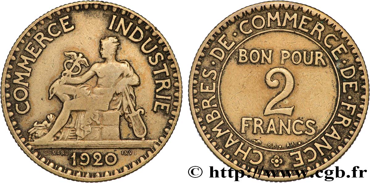 2 francs Chambres de Commerce 1920  F.267/2 VG 