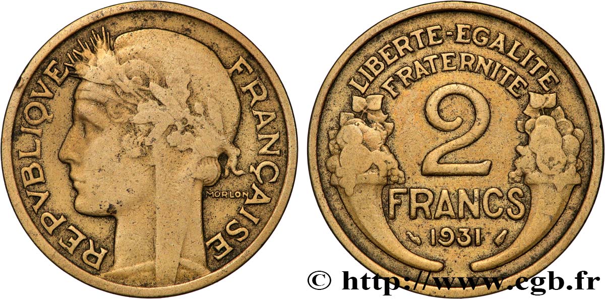 2 francs Morlon 1931  F.268/2 B+ 