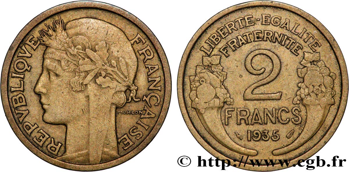 2 francs Morlon 1935  F.268/8 VF 