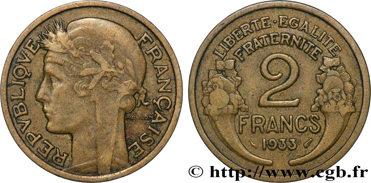 2 francs Morlon 1933  F.268/6 TB 