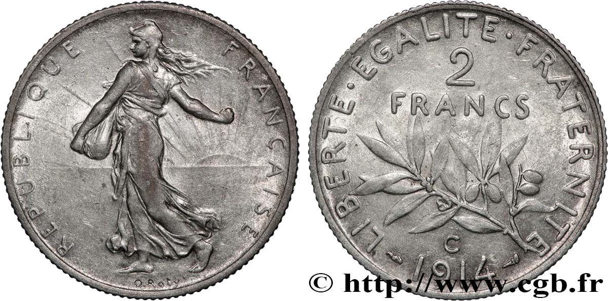2 francs Semeuse 1914 Castelsarrasin F.266/16 XF 