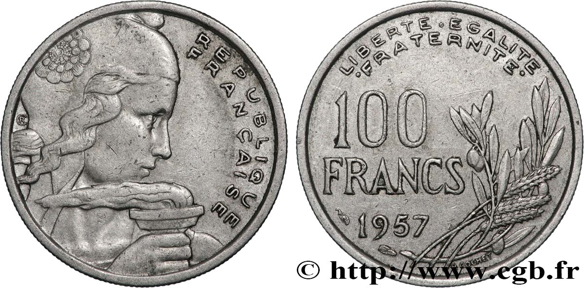 100 francs Cochet 1957  F.450/10 VF 