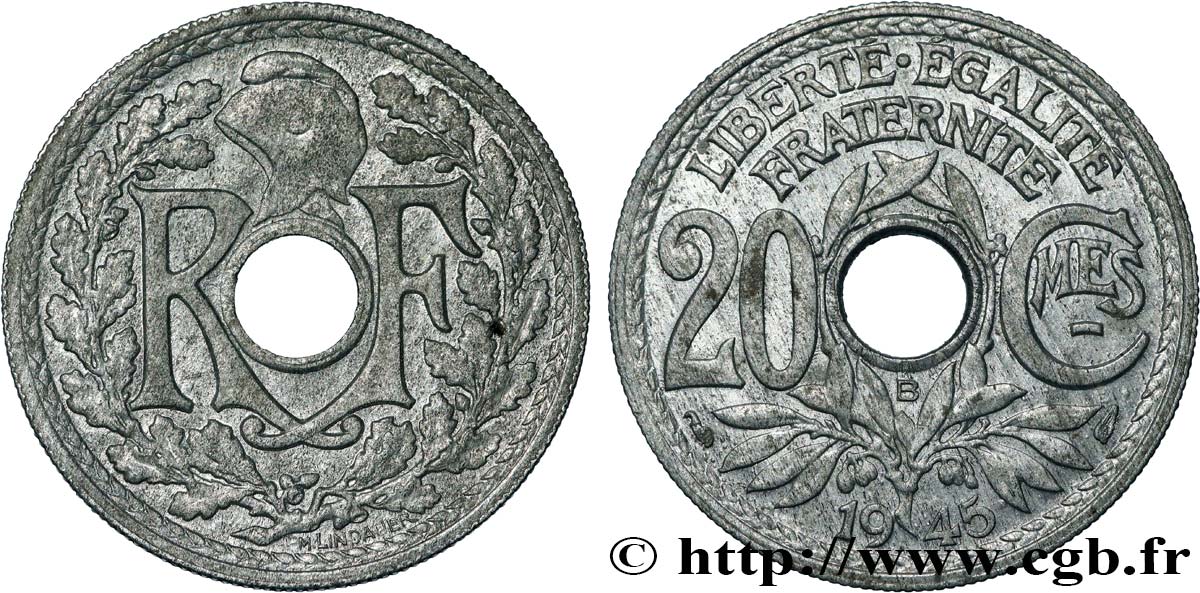20 centimes Lindauer 1945 Beaumont-le-Roger F.155/3 VZ62 