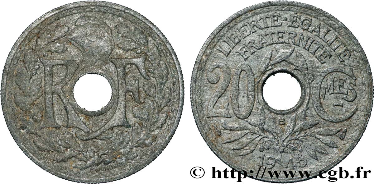 20 centimes Lindauer 1945 Beaumont-le-Roger F.155/3 TTB+ 
