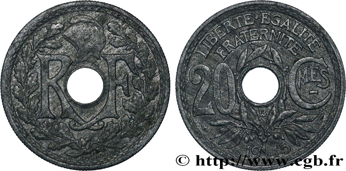 20 centimes Lindauer 1945 Beaumont-le-Roger F.155/3 MBC 