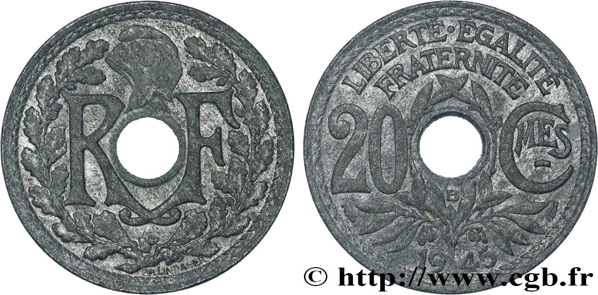 20 centimes Lindauer 1945 Beaumont-le-Roger F.155/3 XF 