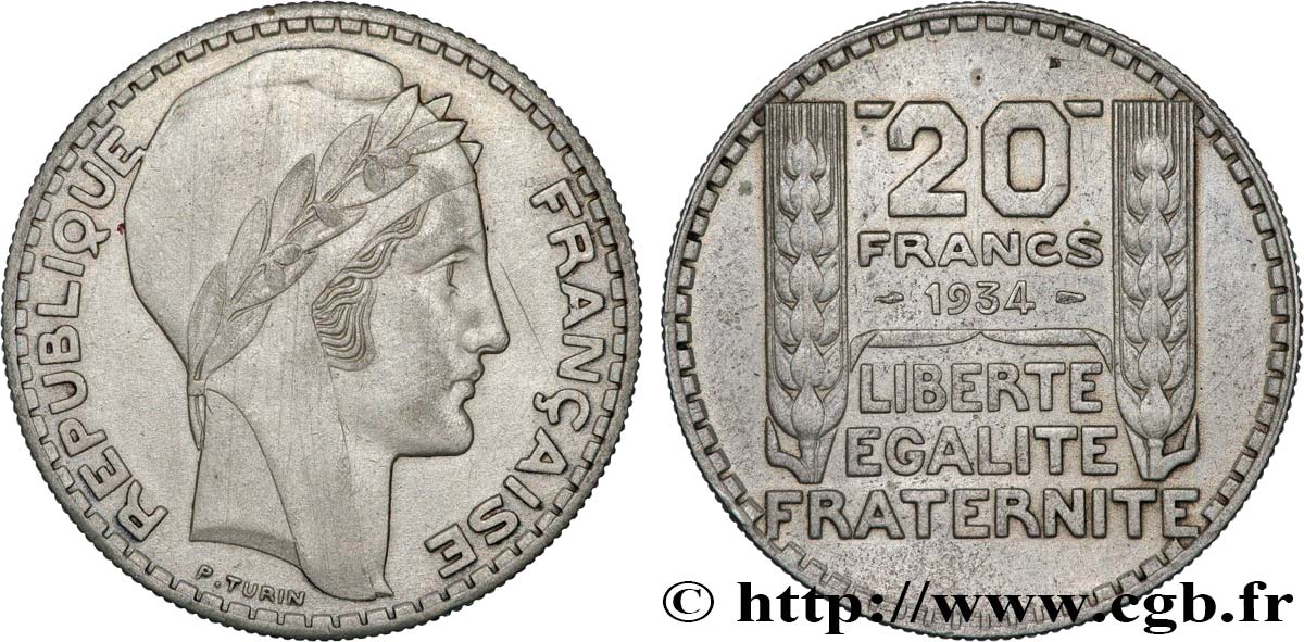20 francs Turin 1934  F.400/6 TTB 