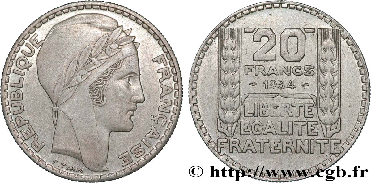 20 francs Turin 1934  F.400/6 SUP55 