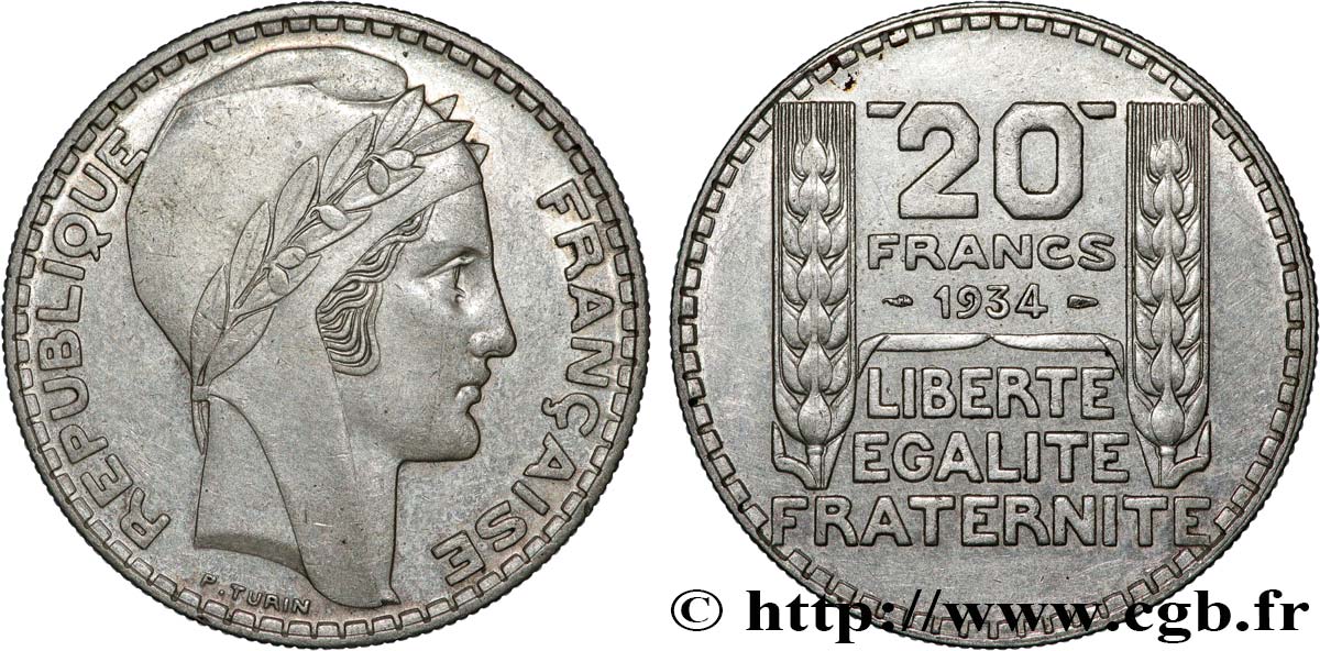 20 francs Turin 1934  F.400/6 SUP 