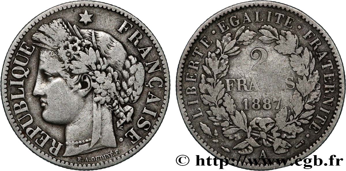 2 francs Cérès, avec légende 1887 Paris F.265/13 fmd_832808 Monete Moderne