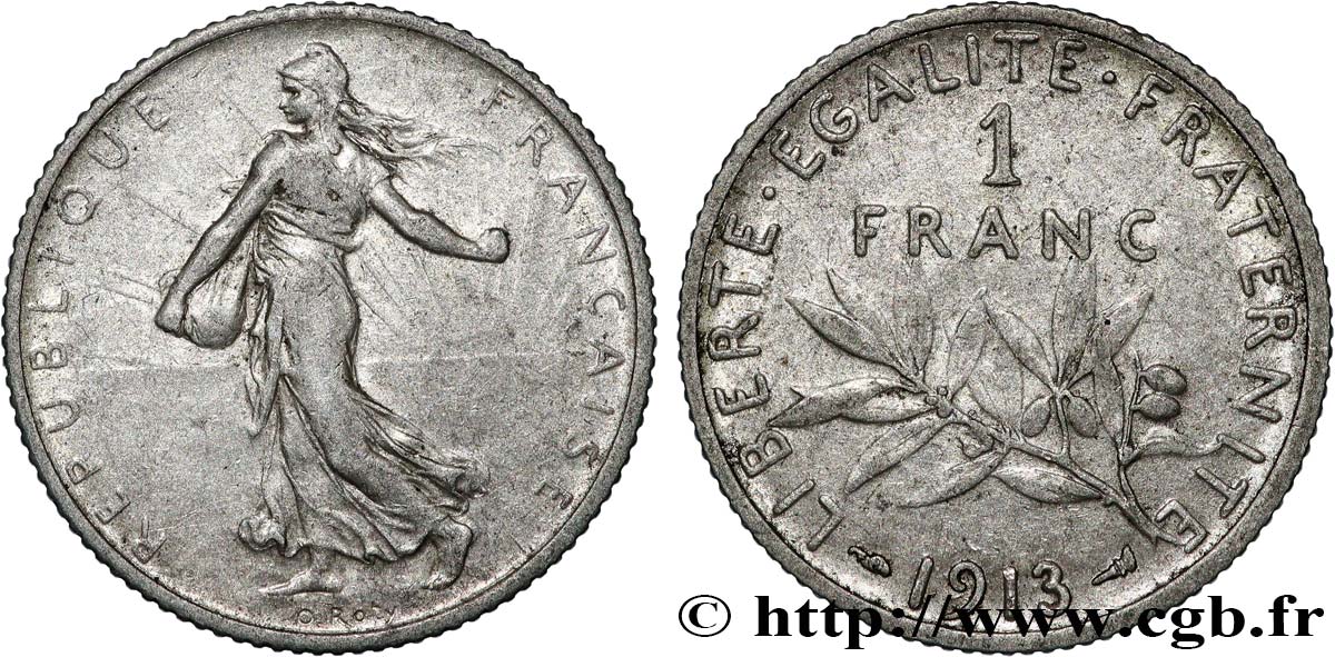 1 franc Semeuse 1913 Paris F.217/18 VF30 