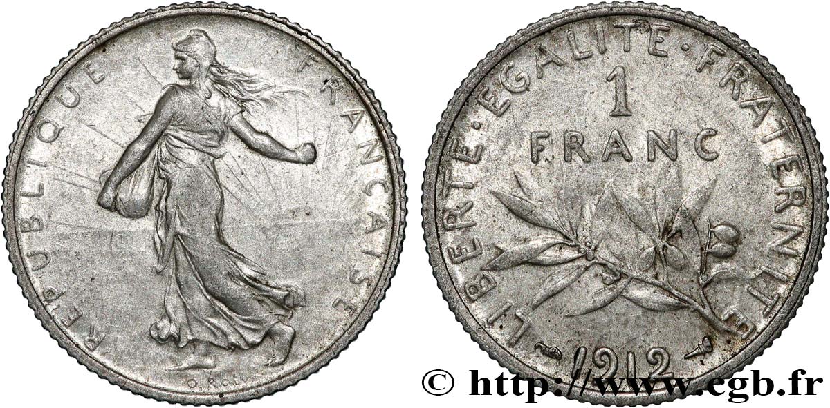 1 franc Semeuse 1912  F.217/17 XF 