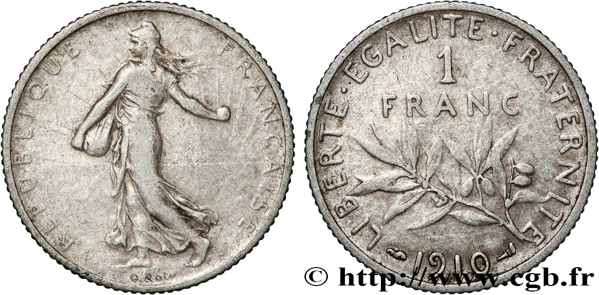 1 franc Semeuse 1910 Paris F.217/15 VF 