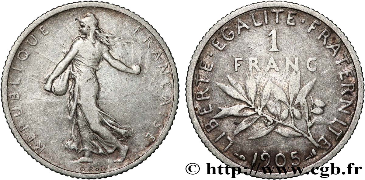 1 franc Semeuse 1905 Paris F.217/10 TB 