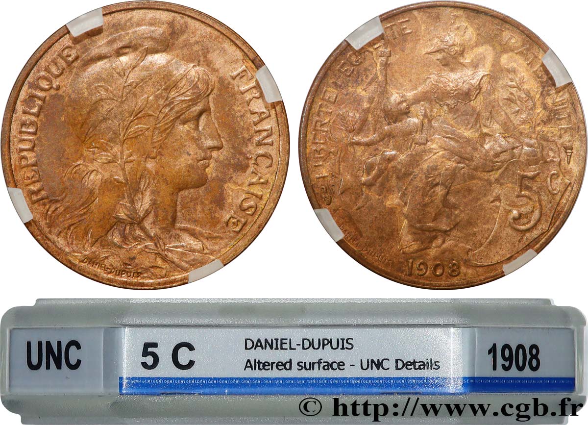 5 centimes Daniel-Dupuis 1908  F.119/19 MS GENI