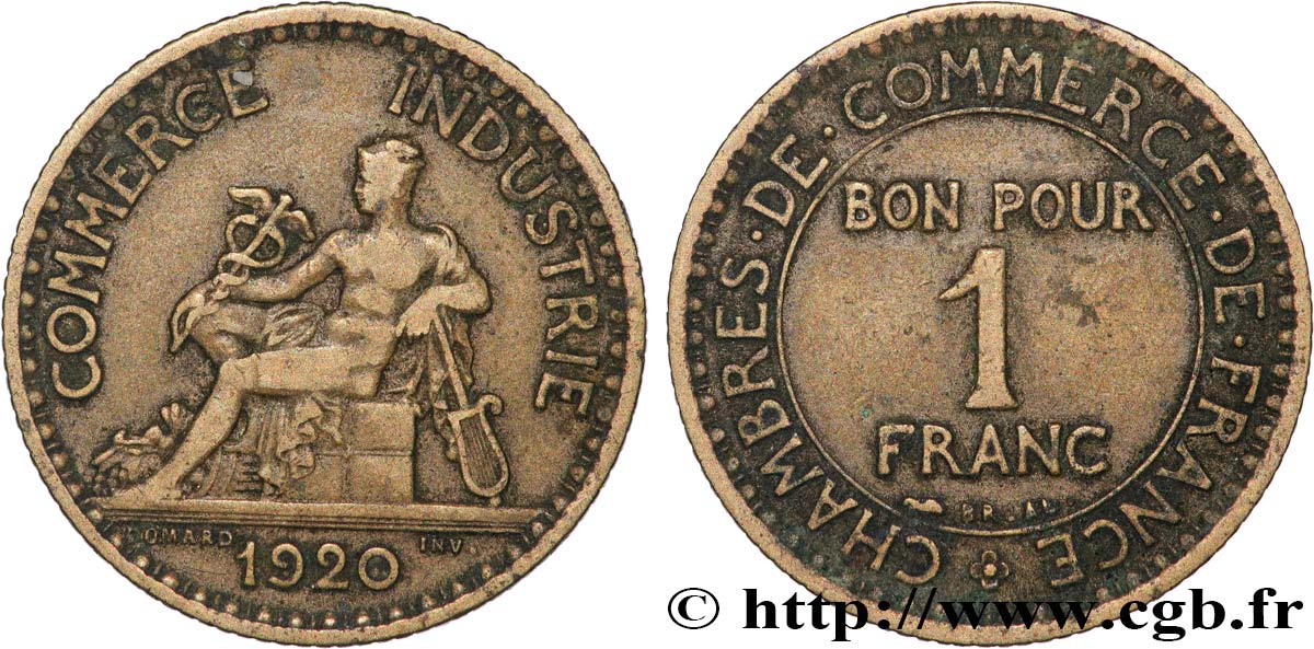 1 franc Chambres de Commerce 1920 Paris F.218/2 BC 