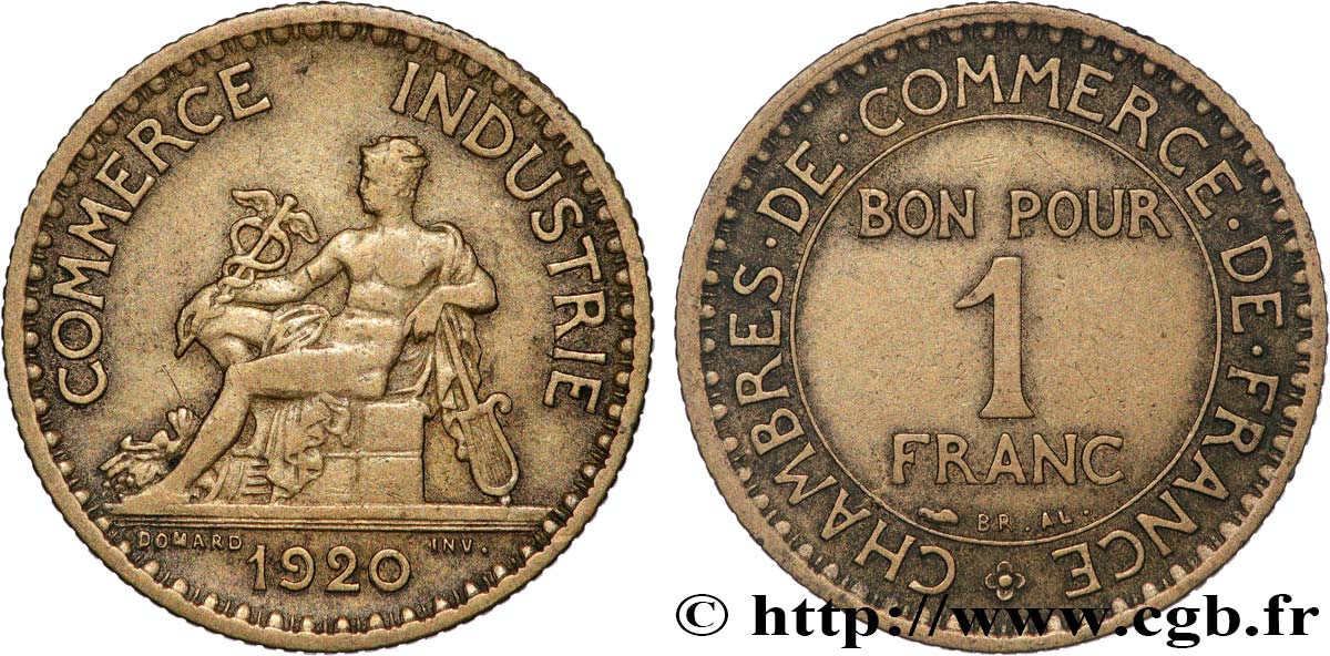 1 franc Chambres de Commerce 1920 Paris F.218/2 VF 