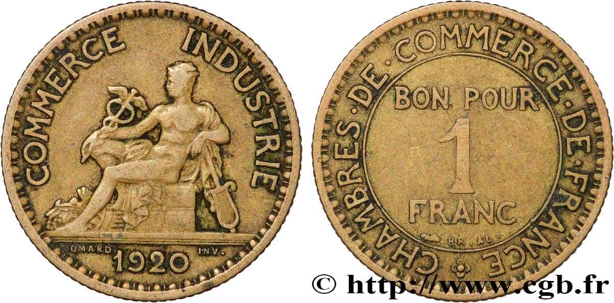 1 franc Chambres de Commerce 1920 Paris F.218/2 VF 